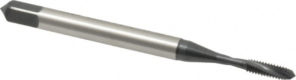 Emuge BU456001.5001 Spiral Flute Tap: #2-56, UNC, 2 Flute, Modified Bottoming, 2BX Class of Fit, Cobalt, Oxide Finish Image