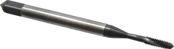 Emuge BU456011.5001 Spiral Flute Tap: #2-56, UNC, 2 Flute, Modified Bottoming, 3BX Class of Fit, Cobalt, Oxide Finish 