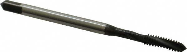 Emuge BU456001.5005 Spiral Flute Tap: #6-32, UNC, 3 Flute, Modified Bottoming, 2BX Class of Fit, Cobalt, Oxide Finish Image