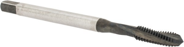 Emuge BU456011.5006 Spiral Flute Tap: #8-32, UNC, 3 Flute, Modified Bottoming, 3BX Class of Fit, Cobalt, Oxide Finish Image