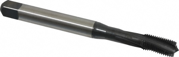 Emuge BU456001.5045 Spiral Flute Tap: 3/8-24, UNF, 3 Flute, Modified Bottoming, 2BX Class of Fit, Cobalt, Oxide Finish Image