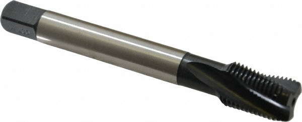 Emuge CU456001.5048 Spiral Flute Tap: 9/16-18, UNF, 3 Flute, Modified Bottoming, 2BX Class of Fit, Cobalt, Oxide Finish Image