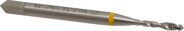 Emuge BU501010.5001 Spiral Flute Tap: #2-56, UNC, 2 Flute, Modified Bottoming, 3B Class of Fit, Cobalt, Bright/Uncoated Image