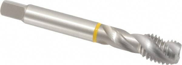 Emuge CU501000.5015 Spiral Flute Tap: 5/8-11, UNC, 3 Flute, Modified Bottoming, 2B Class of Fit, Cobalt, Bright/Uncoated Image