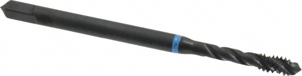 Emuge BU503210.5005 Spiral Flute Tap: #6-32, UNC, 3 Flute, Modified Bottoming, 3B Class of Fit, Cobalt, Oxide Finish Image