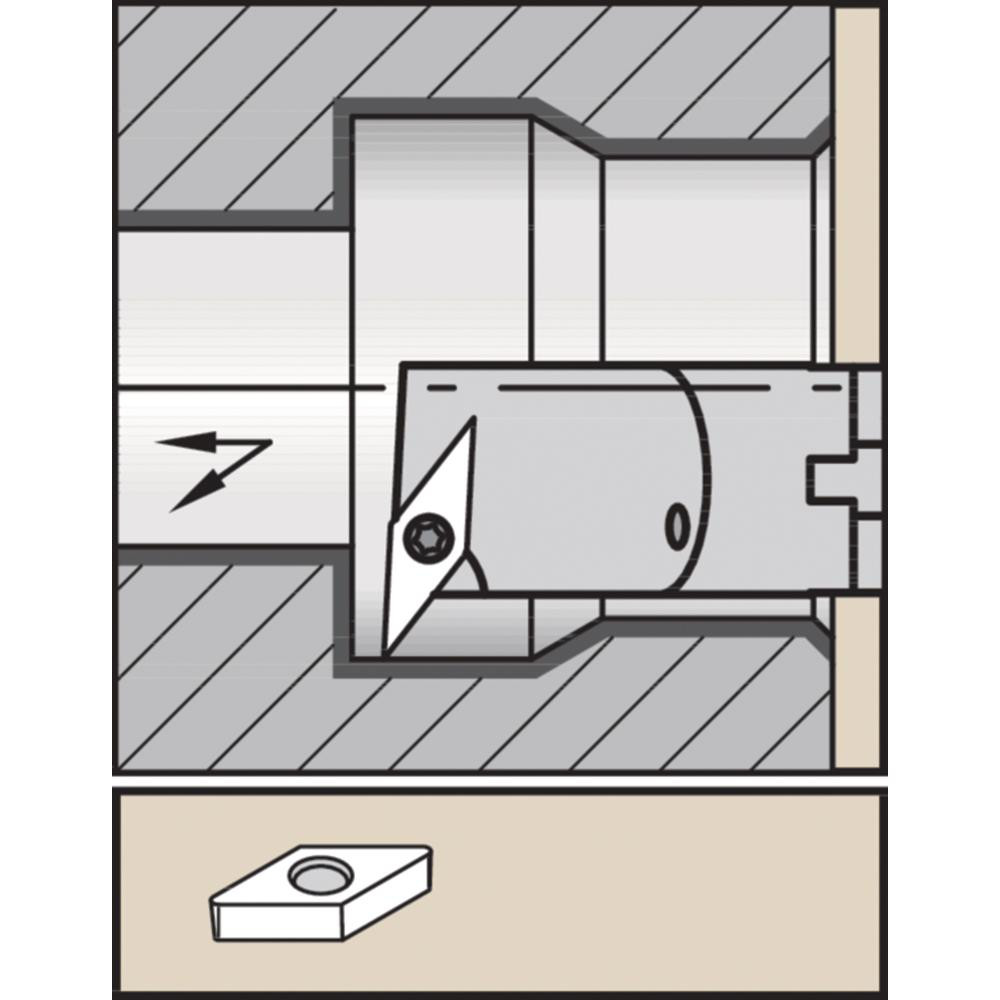Widia Indexable Boring Bar A16TSVUBR3, 1.3" Min Bore Dia, Right Hand