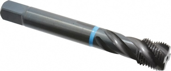 Emuge CU503210.5049 Spiral Flute Tap: 5/8-18, UNF, 4 Flute, Modified Bottoming, 3B Class of Fit, Cobalt, Oxide Finish Image