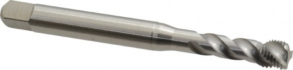 Emuge BU513500.5045 Spiral Flute Tap: 3/8-24, UNF, 3 Flute, Bottoming, 2B Class of Fit, Cobalt, Bright/Uncoated Image