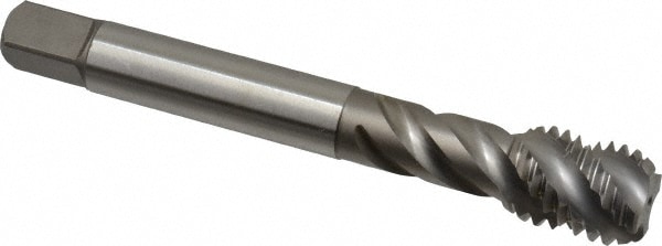 Emuge CU513500.5015 Spiral Flute Tap: 5/8-11, UNC, 4 Flute, Bottoming, 2B Class of Fit, Cobalt, Bright/Uncoated Image