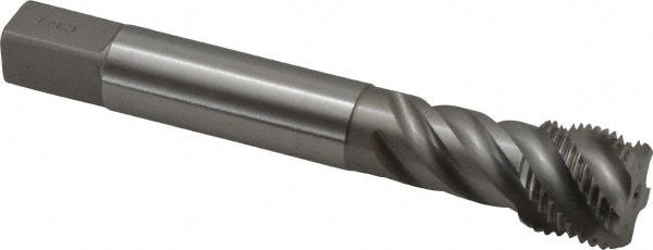 Emuge CU513500.5050 Spiral Flute Tap: 3/4-16, UNF, 5 Flute, Bottoming, 2B Class of Fit, Cobalt, Bright/Uncoated Image