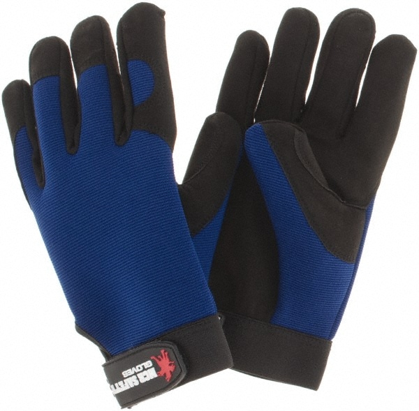 blue work gloves