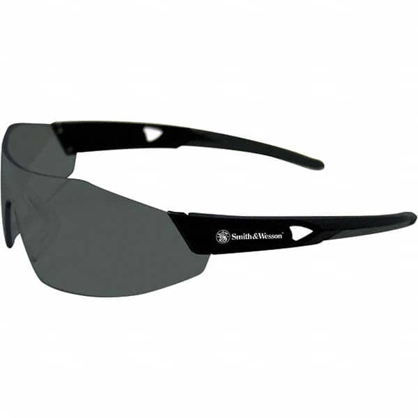 Smith & Wesson 23453 Safety Glass: Anti-Fog & Scratch-Resistant, Polycarbonate, Smoke Lenses, Frameless, UV Protection 