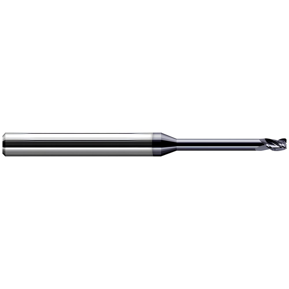 Corner Radius End Mill: 0.093" Dia, 0.139" LOC, 1/64" Radius, 3 Flutes, Solid Carbide