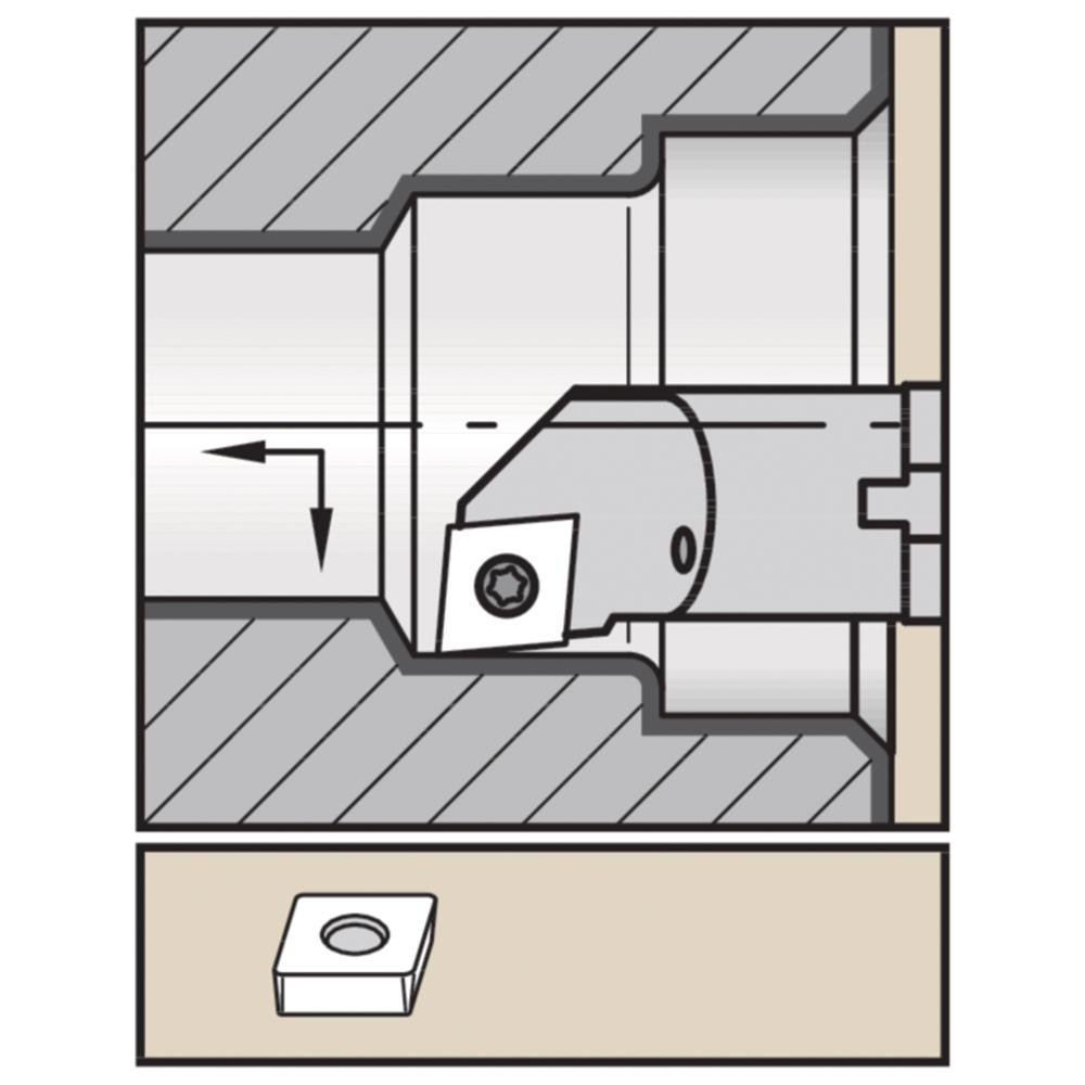 Widia Indexable Boring Bar A16TSCLCR3, 1.2" Min Bore Dia, Right Hand