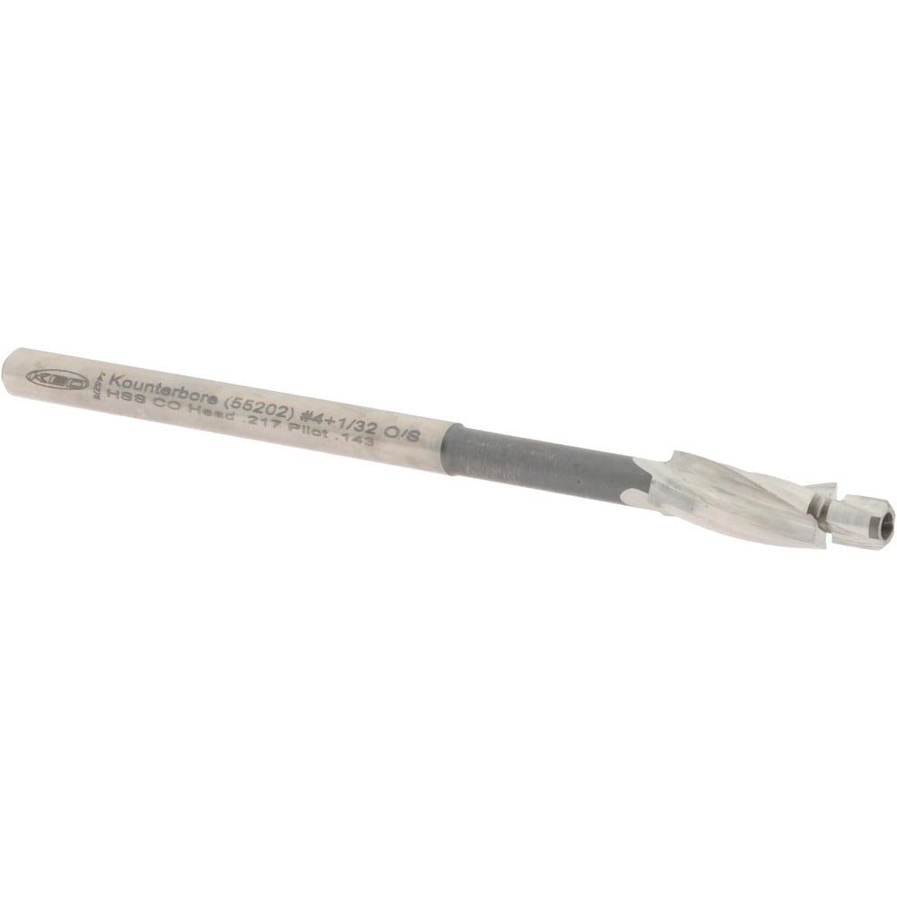 Solid Pilot Counterbore: 0.217" Dia, 0.143" Pilot, 3 Flutes