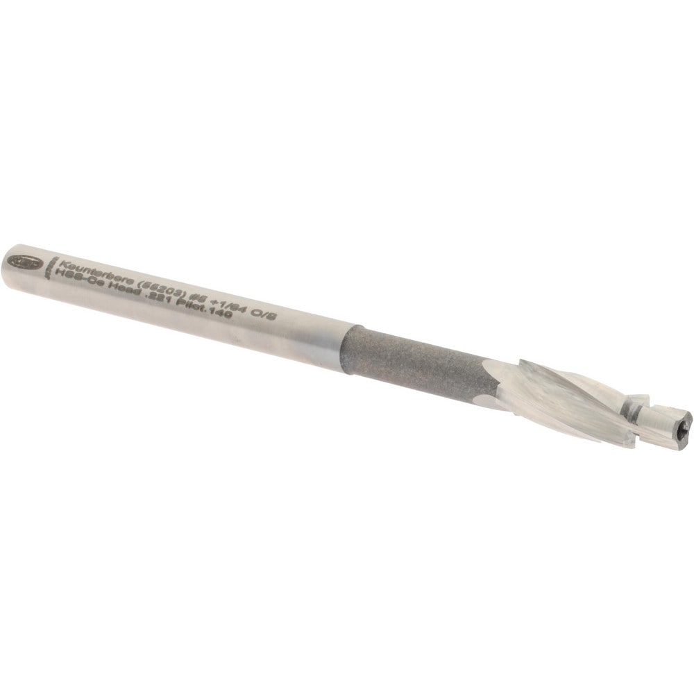 Solid Pilot Counterbore: 0.221" Dia, 0.14" Pilot, 3 Flutes