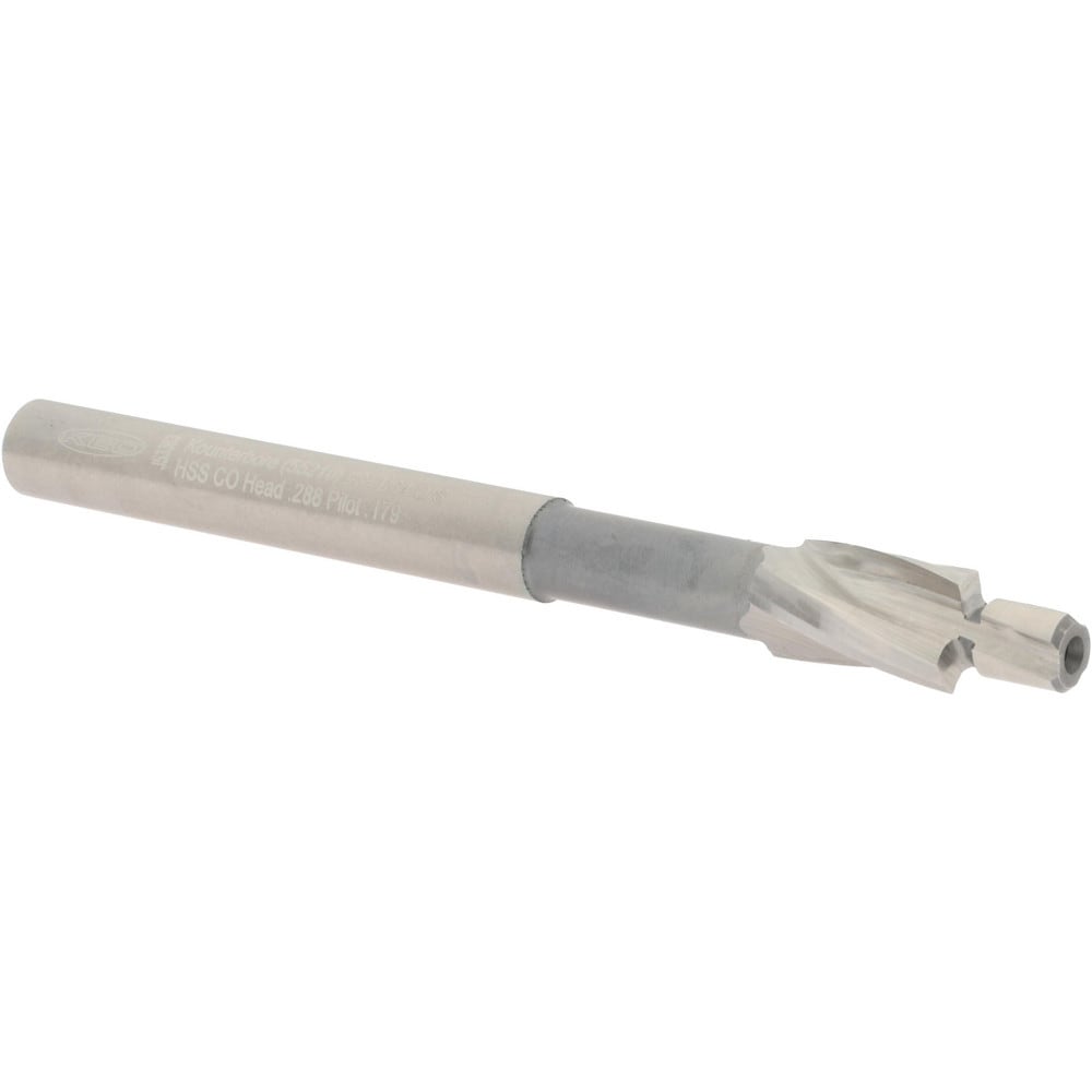 Solid Pilot Counterbore: 0.288" Dia, 0.179" Pilot, 3 Flutes