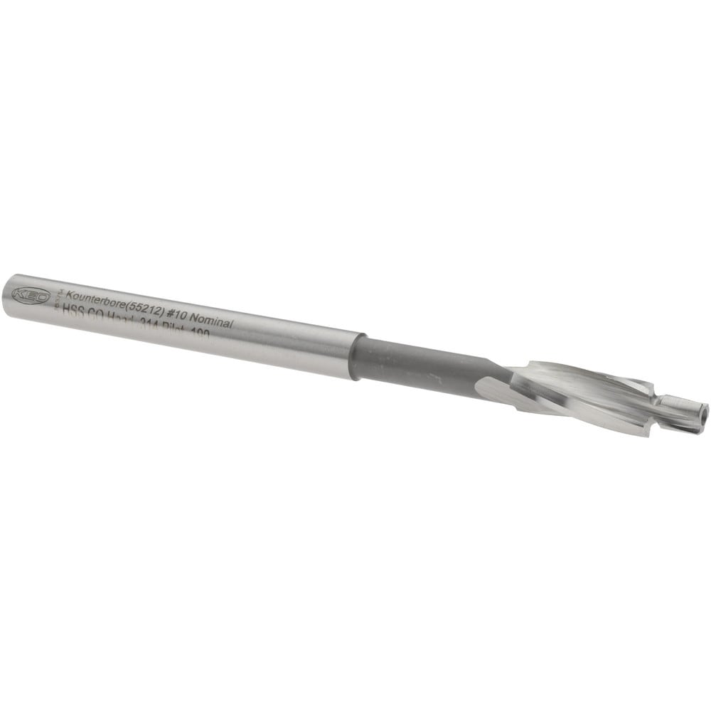 Solid Pilot Counterbore: 0.314" Dia, 0.19" Pilot, 3 Flutes