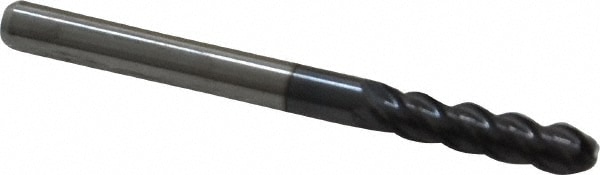 ProMax 157-00814 Ball End Mill: 0.125" Dia, 0.5" LOC, 4 Flute, Solid Carbide Image