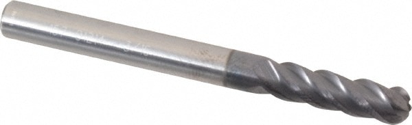 ProMax 157-01214 Ball End Mill: 0.1875" Dia, 0.625" LOC, 4 Flute, Solid Carbide Image