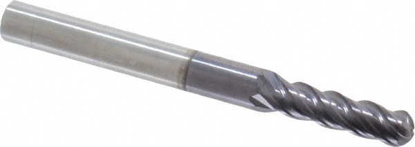 ProMax 157-01414 Ball End Mill: 0.2188" Dia, 0.75" LOC, 4 Flute, Solid Carbide Image