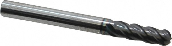 ProMax 157-01614 Ball End Mill: 0.25" Dia, 0.75" LOC, 4 Flute, Solid Carbide Image