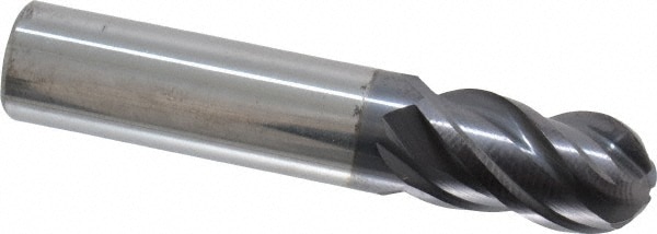 ProMax 157-02424 Ball End Mill: 0.375" Dia, 0.625" LOC, 4 Flute, Solid Carbide Image