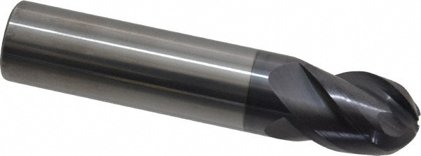 ProMax 157-03224 Ball End Mill: 0.5" Dia, 0.625" LOC, 4 Flute, Solid Carbide Image