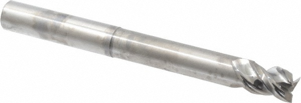 Niagara Cutter 1/2", 5/8" LOC, 1/2" Shank Diam, 5" OAL, 3 Flute, Solid Carbide Square End Mill - Single End, Uncoated, Spiral Flute, 45° Helix