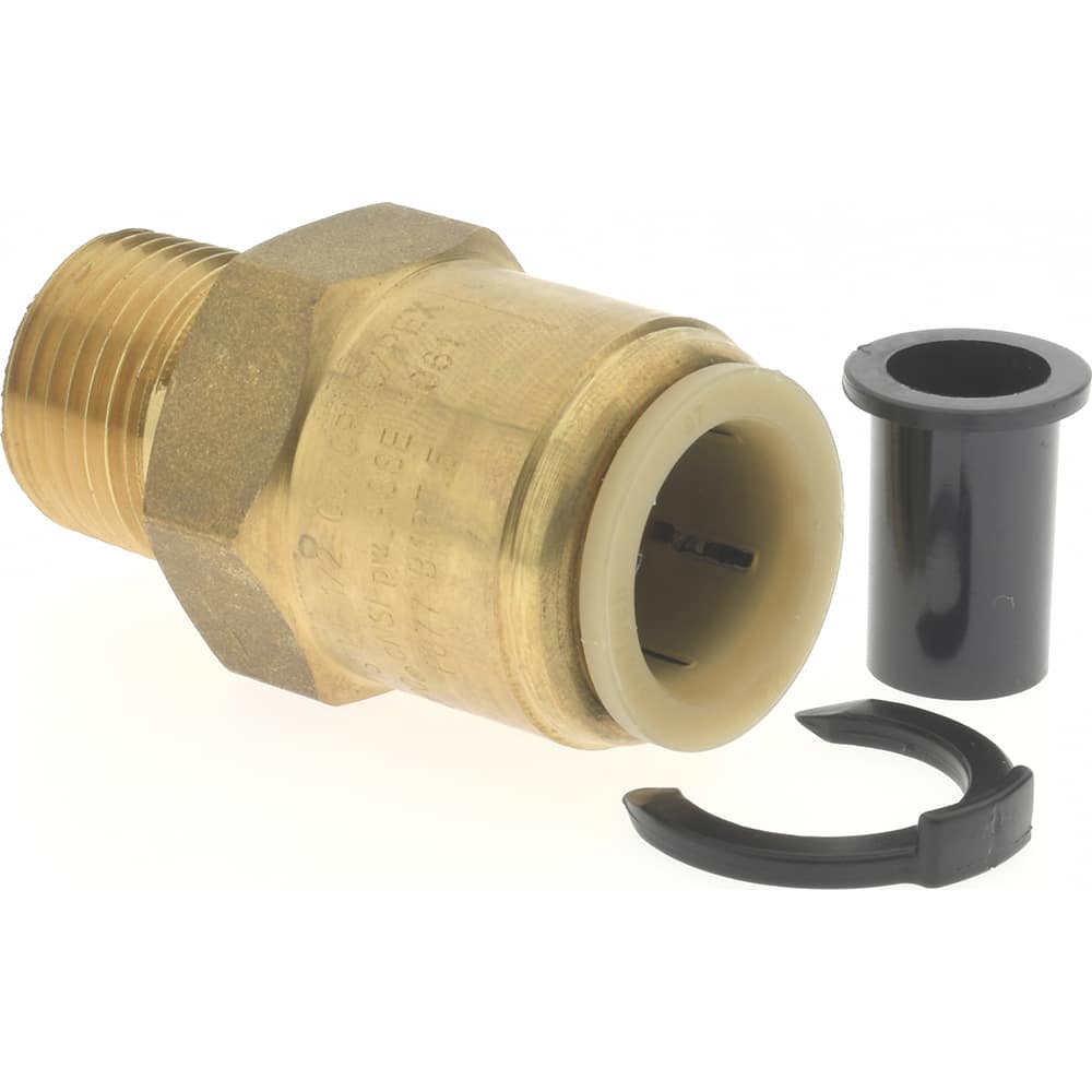Push-To-Connect Tube to Male & Tube to Male NPT Tube Fitting: 1/2" Thread, 1/2" OD