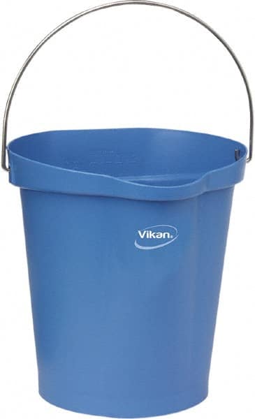 Vikan 56863 3 Gal, Polypropylene Round Blue Single Pail with Pour Spout 