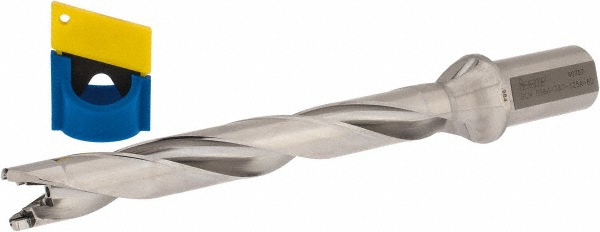 Replaceable-Tip Drill: 0.984 to 1.02" Dia, 7.87" Max Depth, 1-1/4" Weldon Flat Shank