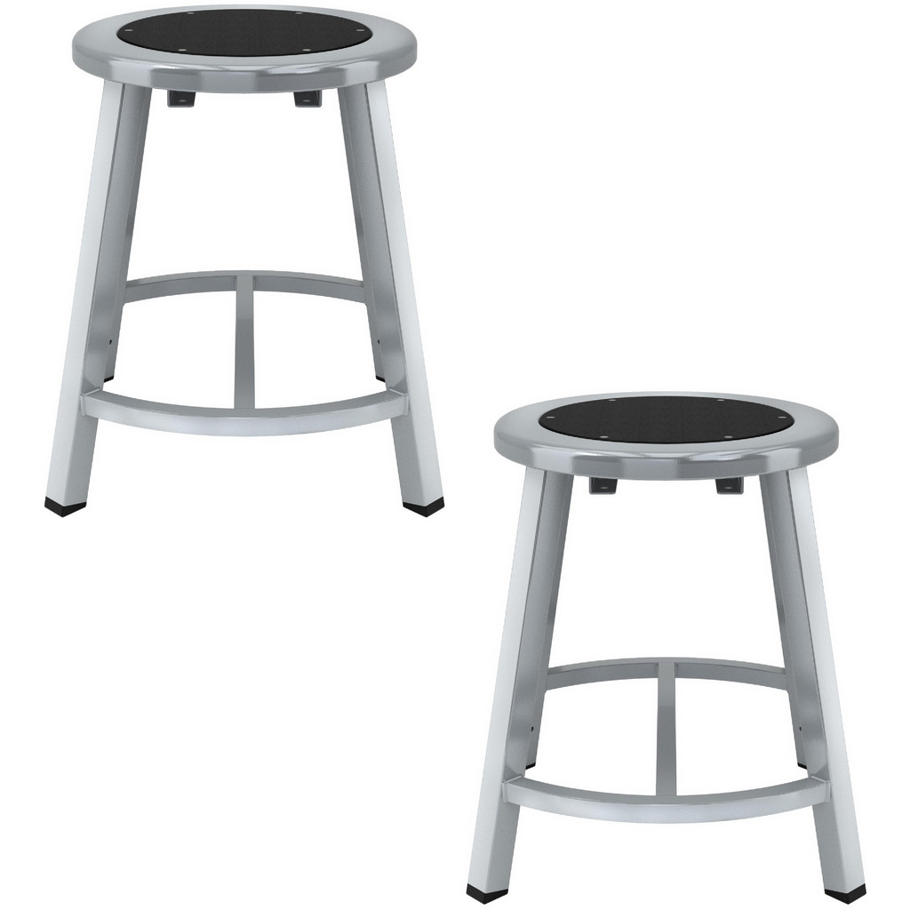 Structural Fixed Stools National Public Seating - Fixed Height Stool, Steel, 15.5