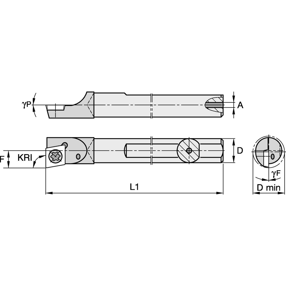 Widia Indexable Boring Bar CCBM41527R, 4.57 mm Min Bore Dia, Right