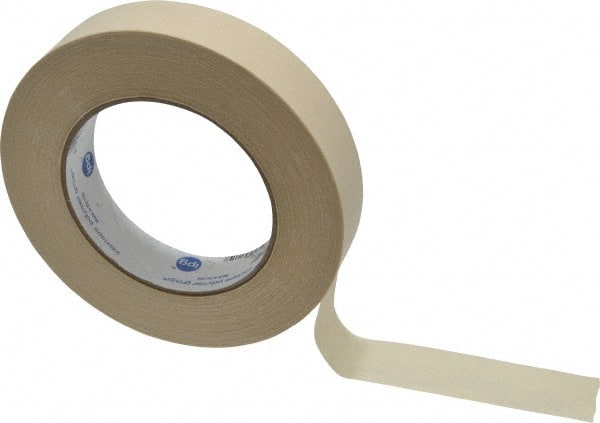 Masking Tape: 1" Wide, 60 yd Long, 5.8 mil Thick, Tan