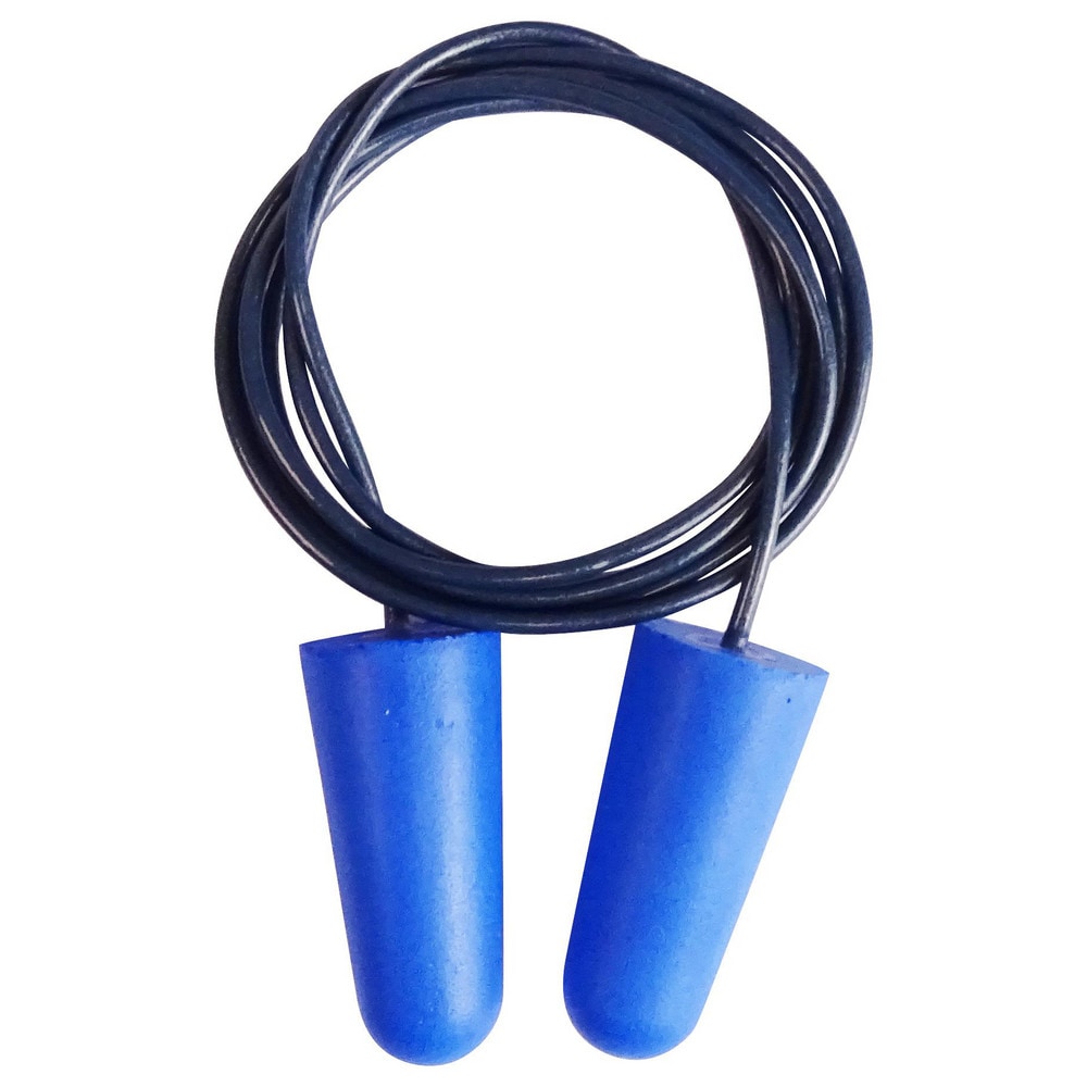 Earplugs; Attachment Style: Corded ; Noise Reduction Rating (dB): 33 ; Insertion Method: Form & Insert ; Plug Shape: Bullet ; Plug Color: Blue ; Plug Material: Foam