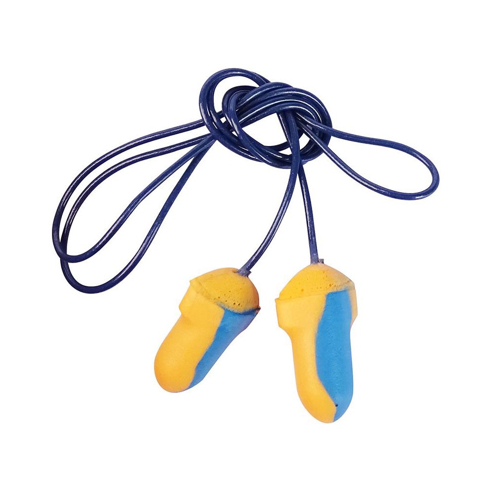 Earplugs; Attachment Style: Corded ; Noise Reduction Rating (dB): 31 ; Insertion Method: Form & Insert ; Plug Shape: T-Shape ; Plug Color: Blue; Orange ; Plug Material: Foam