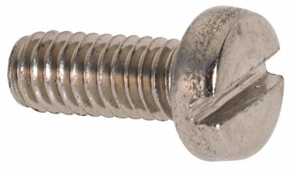 Machine Screw: M2.5x0.45, 6.00 mm Length Under Head, Fillister Head, Slotted - Grade 316 & A4 Stainless Steel, Bright/Uncoated Finish, DIN 84