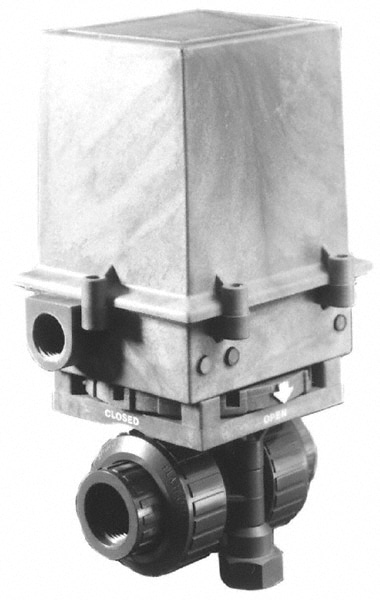 Motorized Automatic Ball Valve: 3/4" Pipe, Polyvinylchloride