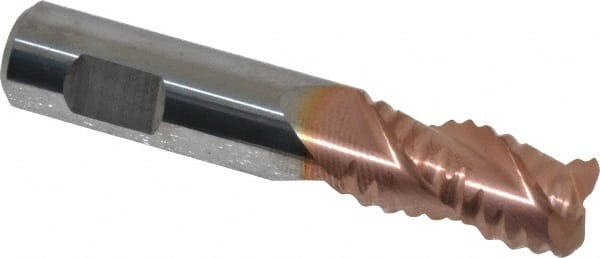 Accupro 12176813 Square End Mill: 3/8 Dia, 5/8 LOC, 3/8 Shank Dia, 2 OAL, 3 Flutes, Solid Carbide 