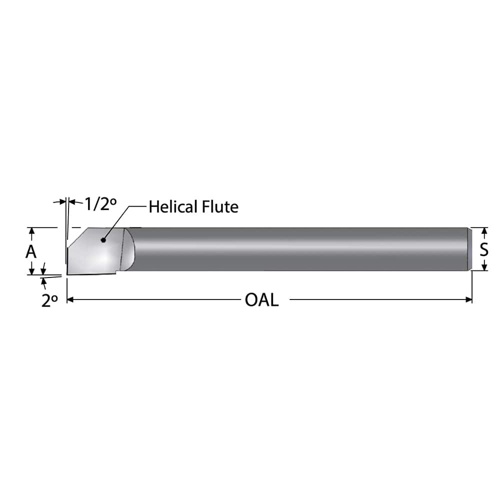 Scientific Cutting Tools HB210LA Helical Boring Bar: 0.21" Min Bore, 1" Max Depth, Right Hand Cut, Submicron Solid Carbide 