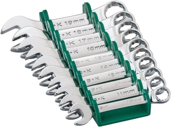 SK 86231 SuperKrome 11 Piece 12 Point 3/8-Inch to 1-Inch Short Combination Wrench Set SK Handtools