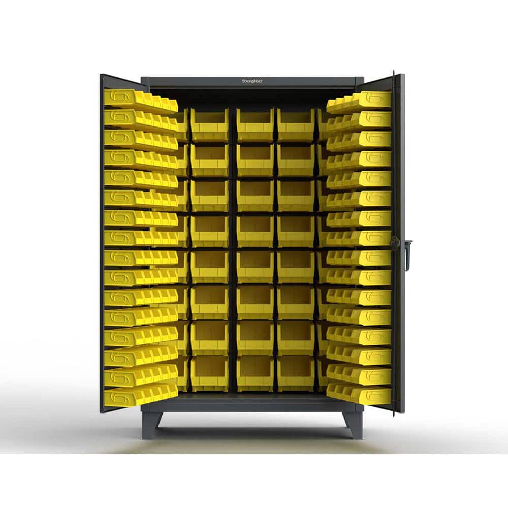 Strong Hold Bin Steel Storage Cabinet: 48 Wide, 24 Deep, 78 High MPN:46BSCW241-3WLR