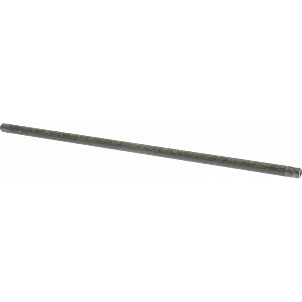 Black Pipe Nipple: 1/4" Dia x 18" Long, Schedule 80