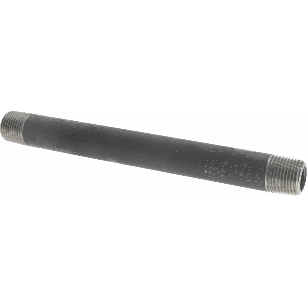 Schedule 80, 1/2" Diam x 8" Long Black Pipe Nipple