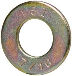 Made in USA 2994911 7/16" Screw SAE Flat Washer: Alloy Steel, Zinc Yellow Dichromate Finish Image