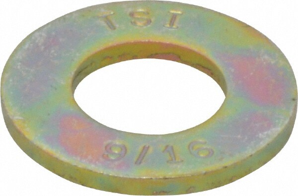 Made in USA 2994937 9/16" Screw SAE Flat Washer: Alloy Steel, Zinc Yellow Dichromate Finish Image