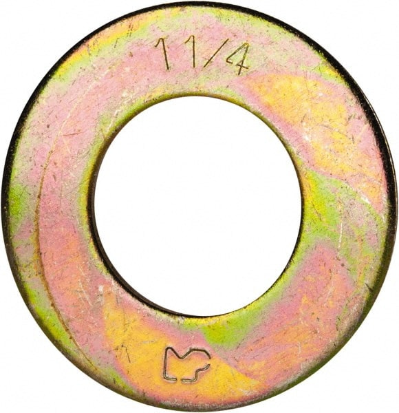Made in USA 2994994 1-1/4" Screw SAE Flat Washer: Alloy Steel, Zinc Yellow Dichromate Finish 