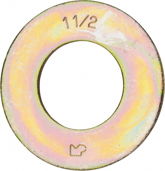 Made in USA 2995017 1-1/2" Screw SAE Flat Washer: Alloy Steel, Zinc Yellow Dichromate Finish Image