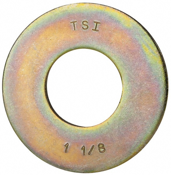 Made in USA 2995231 1-1/8" Screw USS Flat Washer: Alloy Steel, Zinc Yellow Dichromate Finish Image